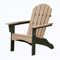 Fauteuil de jardin Adirondack 80 x 90 x 98 cm en plastique beige/vert avec accoudoirs larges