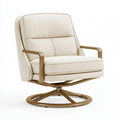 Fauteuil pivotant 82 x 90 x 98 cm crème métal brun style contemporain
