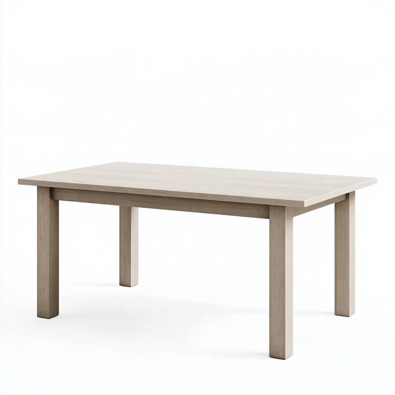 Table à manger 160 x 90 x 75 cm effet chêne clair rectangulaire style contemporain